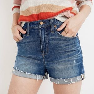 Madewell High Rise Cuffed Denim Shorts